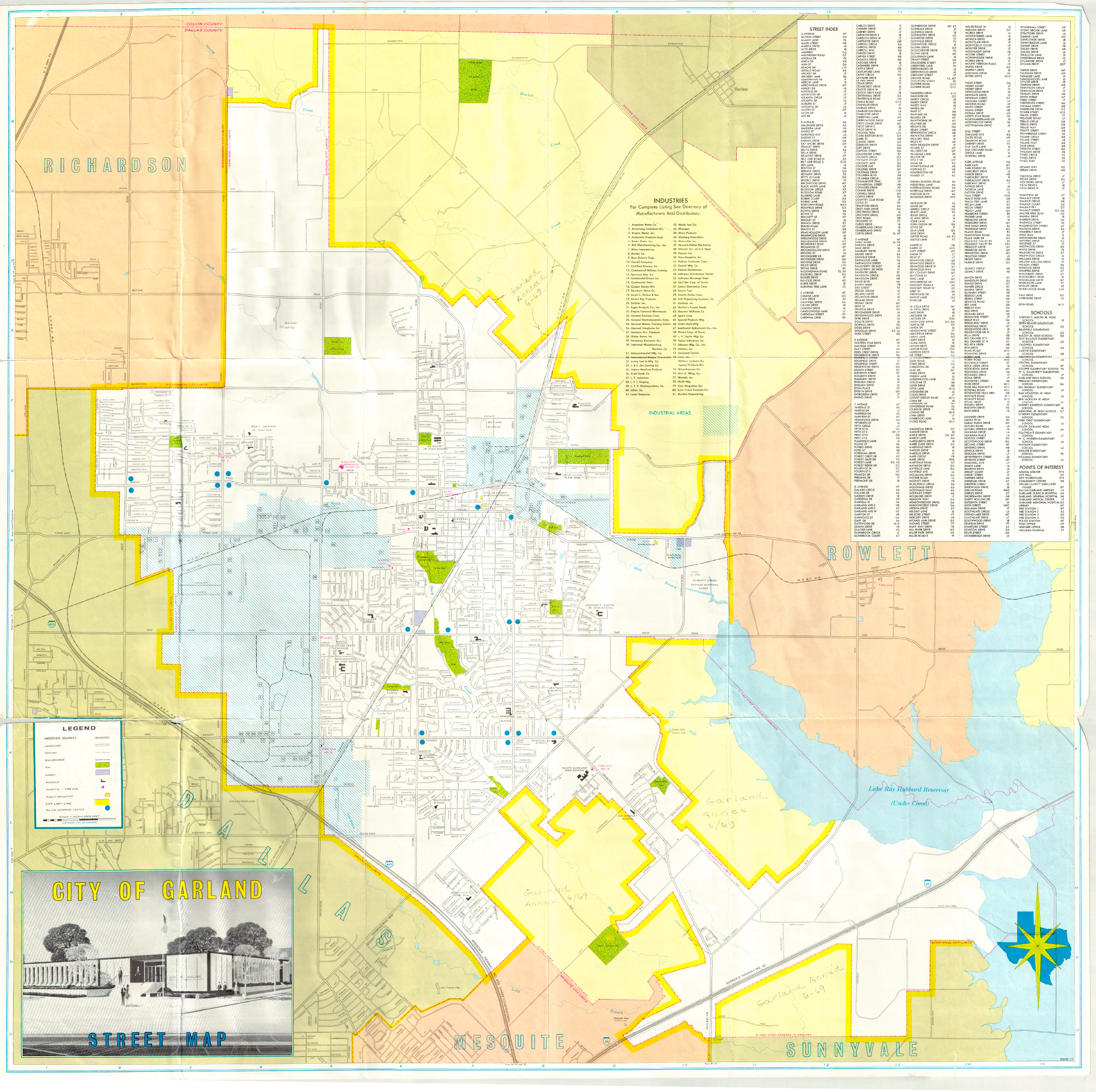 City Map, Garland Texas 1968