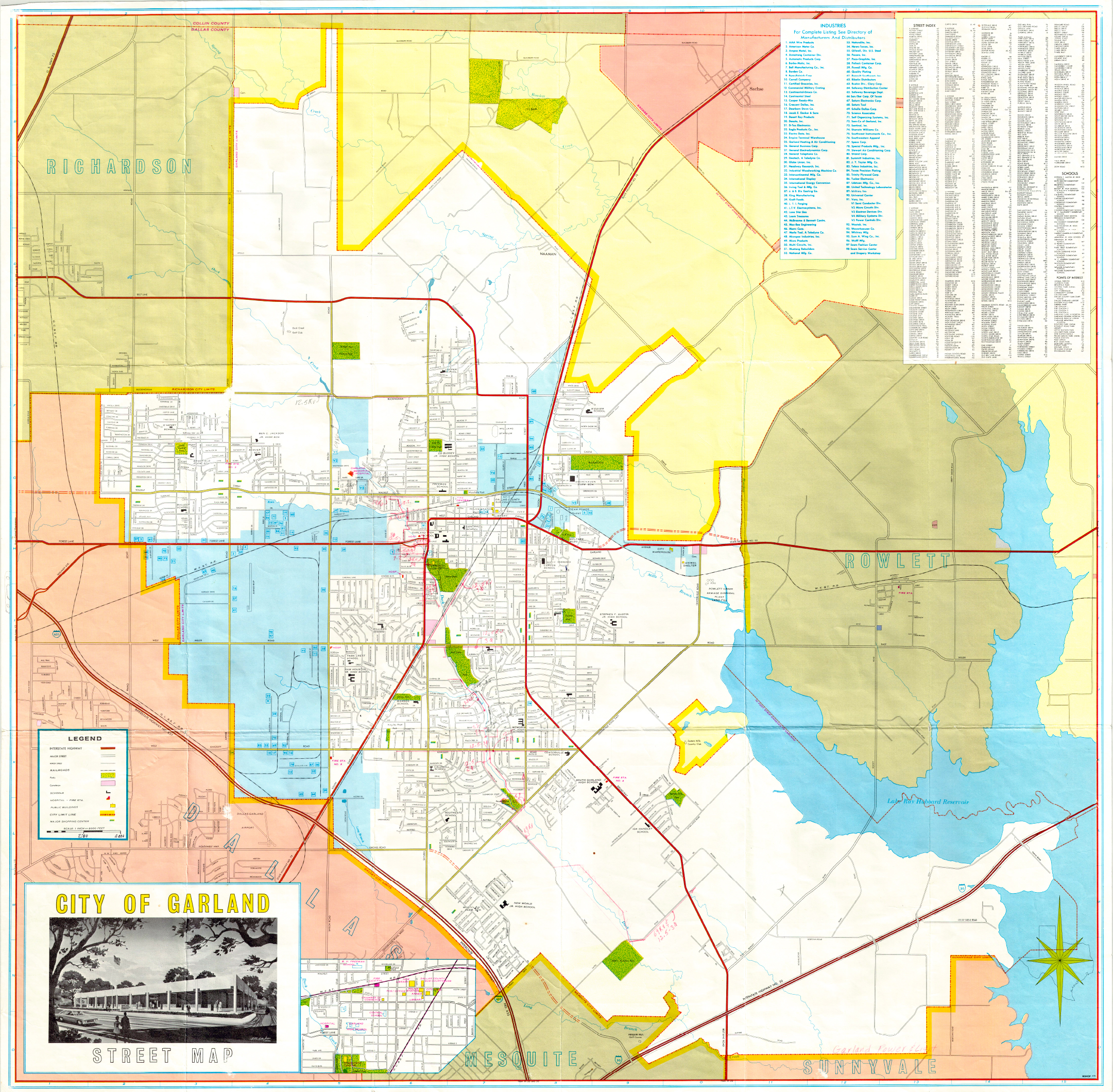 City Map, Garland Texas 1968-1970