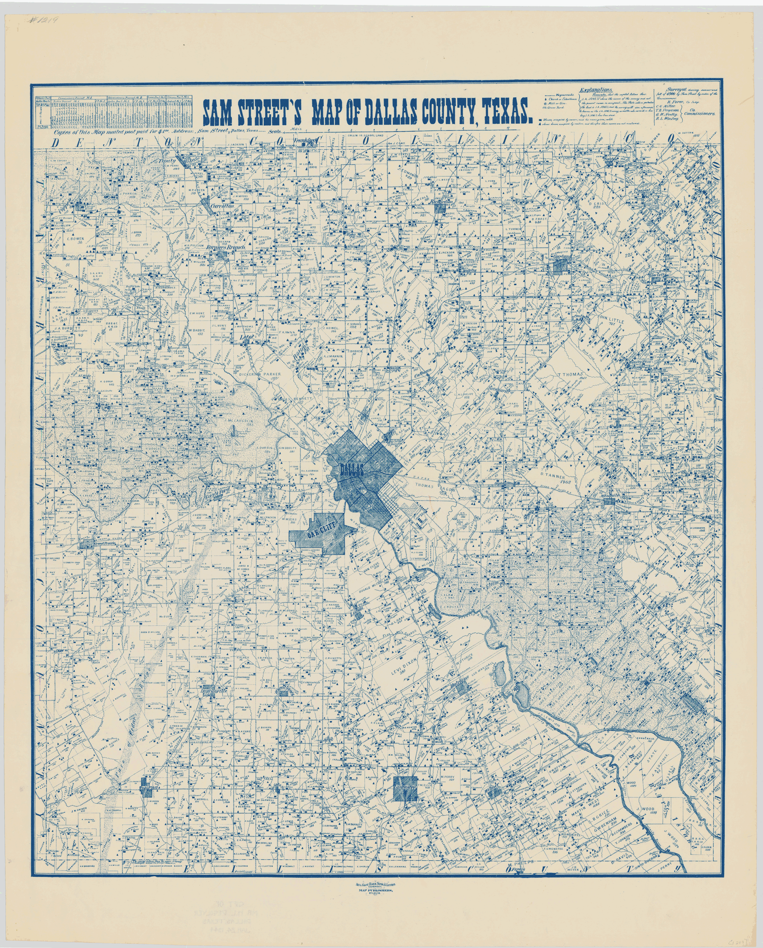 Sam Street's Map of Dallas County